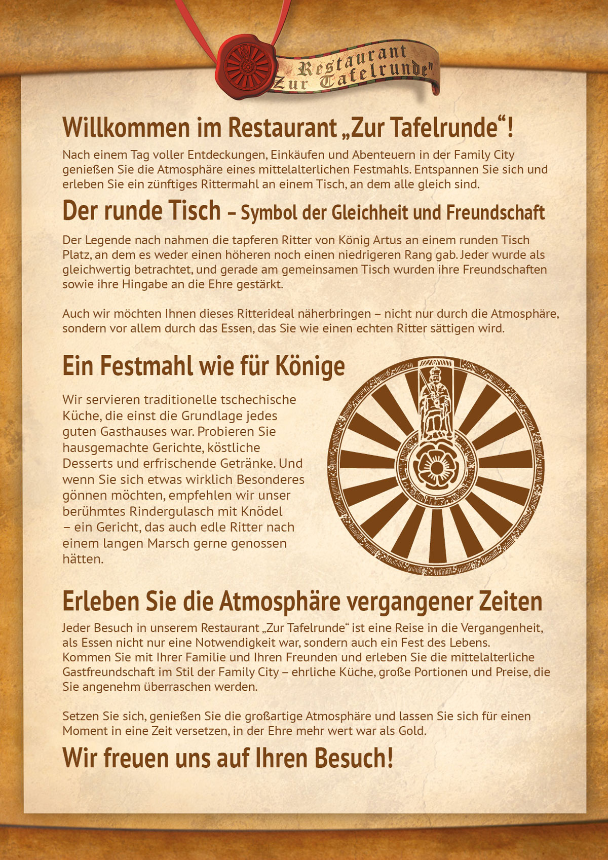 Speisekarte "Zur Tafelrunde" – Family City (1)