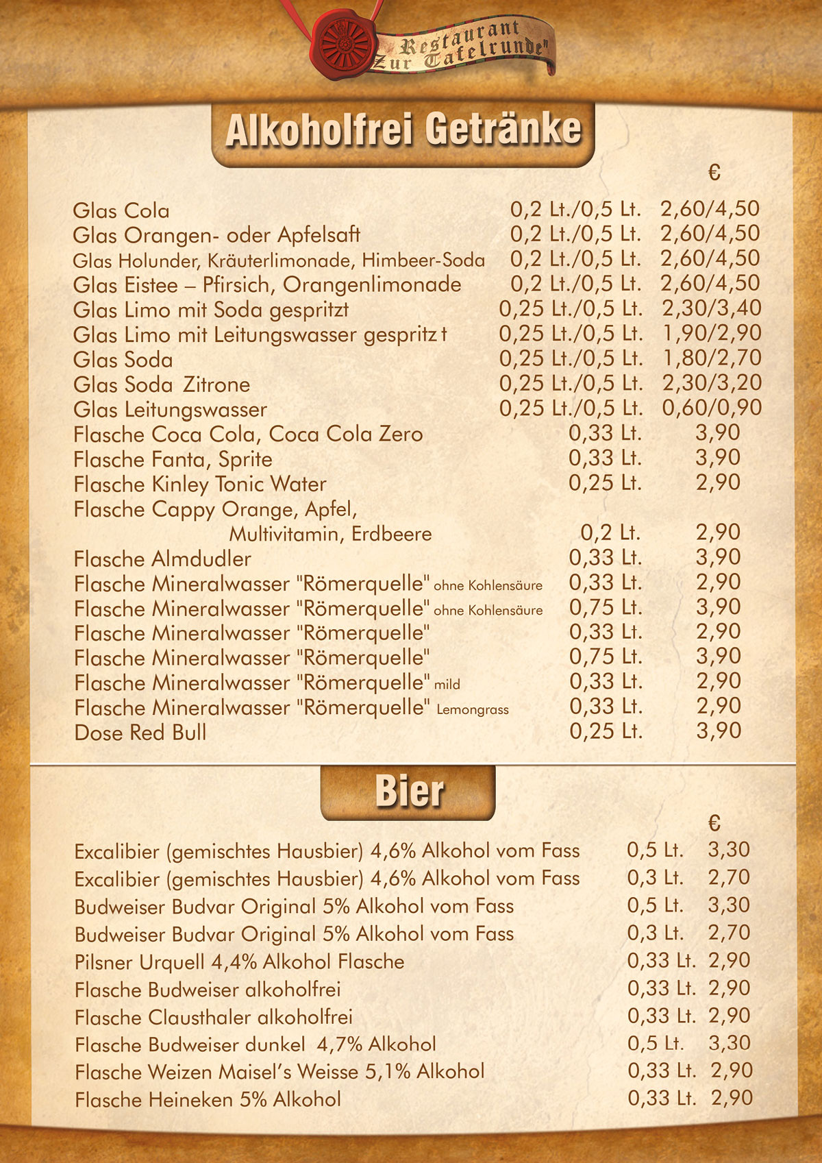 Speisekarte "Zur Tafelrunde" – Family City (18)