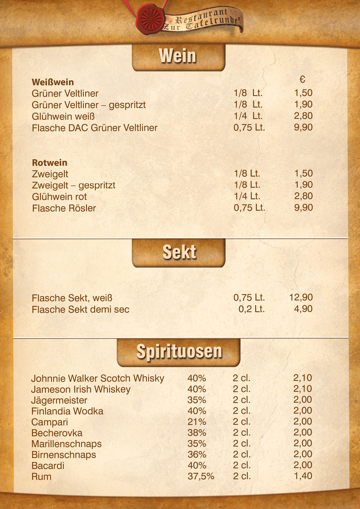 Speisekarte "Zur Tafelrunde" – Family City (19)